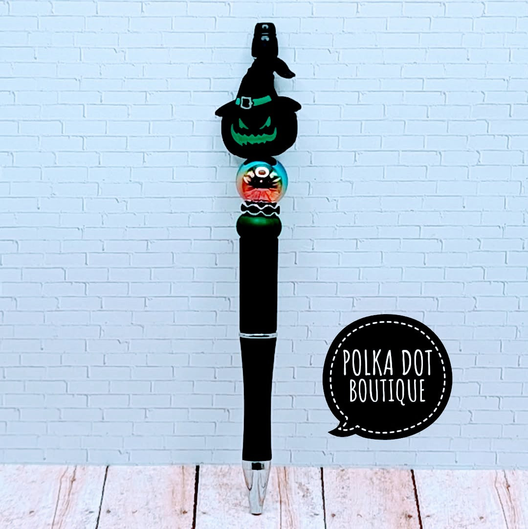 Evil Pumpkin Silicone Beaded Pen