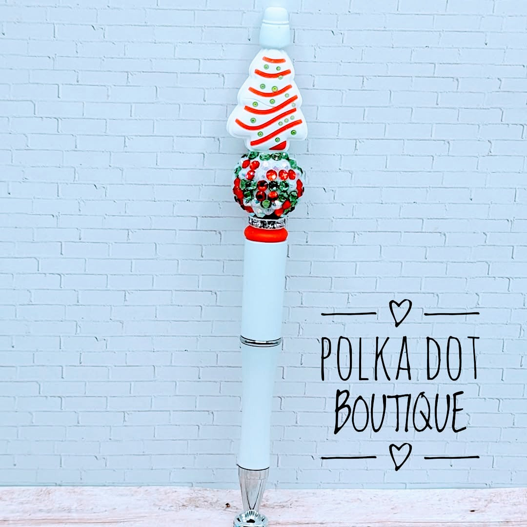 Christmas Tree Cake Silicone Beaded Pen