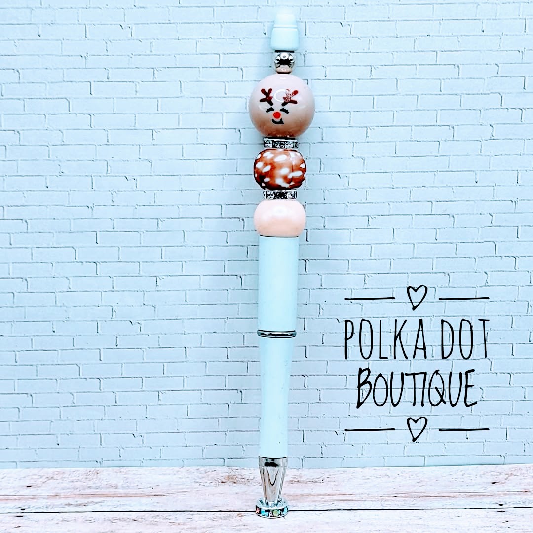 Reindeer Silicone Beaded Pen