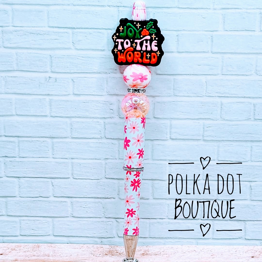 Joy to the world Silicone Beaded Pen