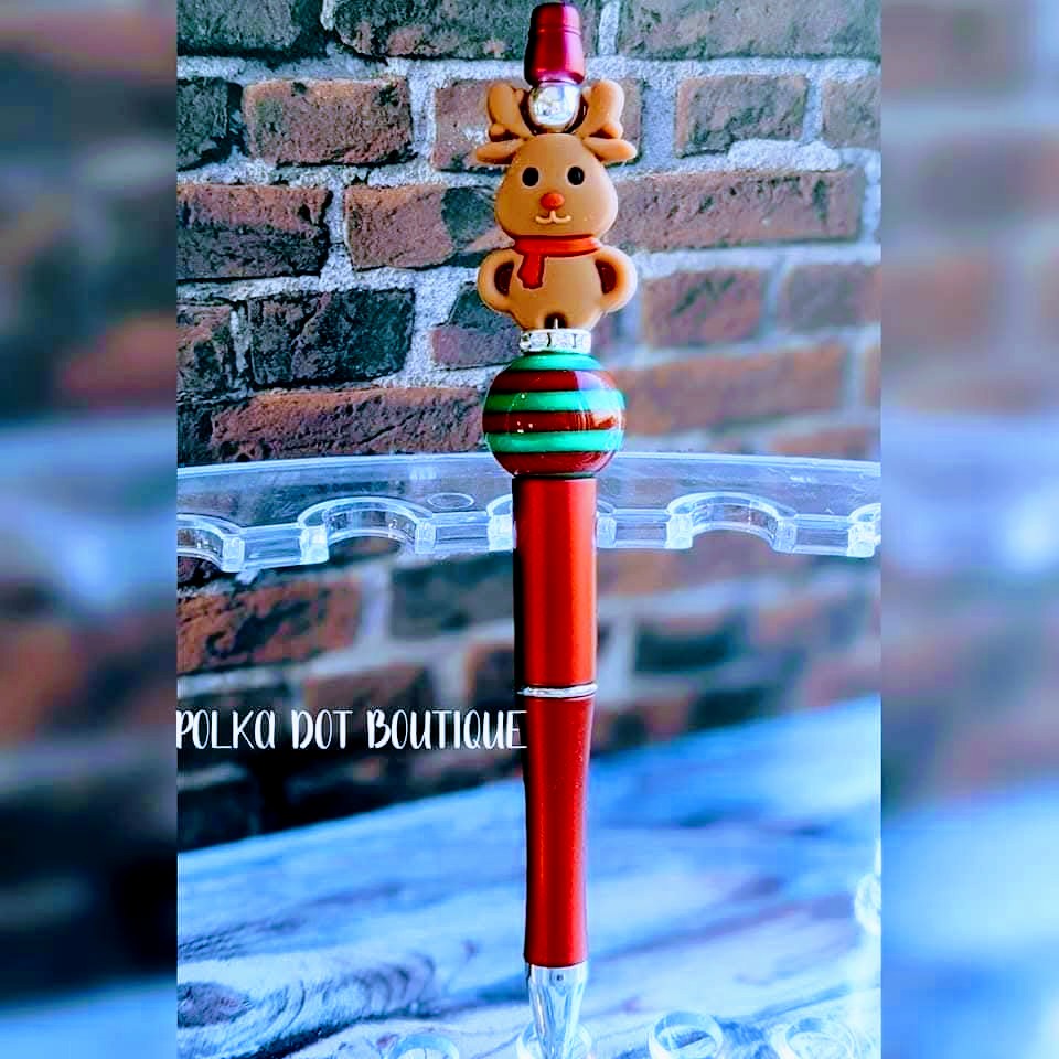 Reindeer Silicone Beaded Pen