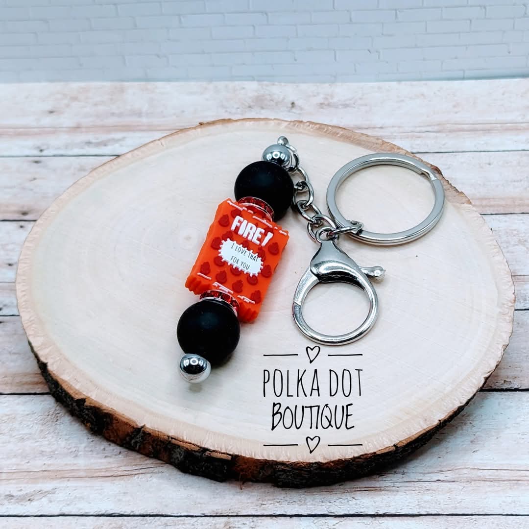 Fire Hot Sauce Silicone Keychain