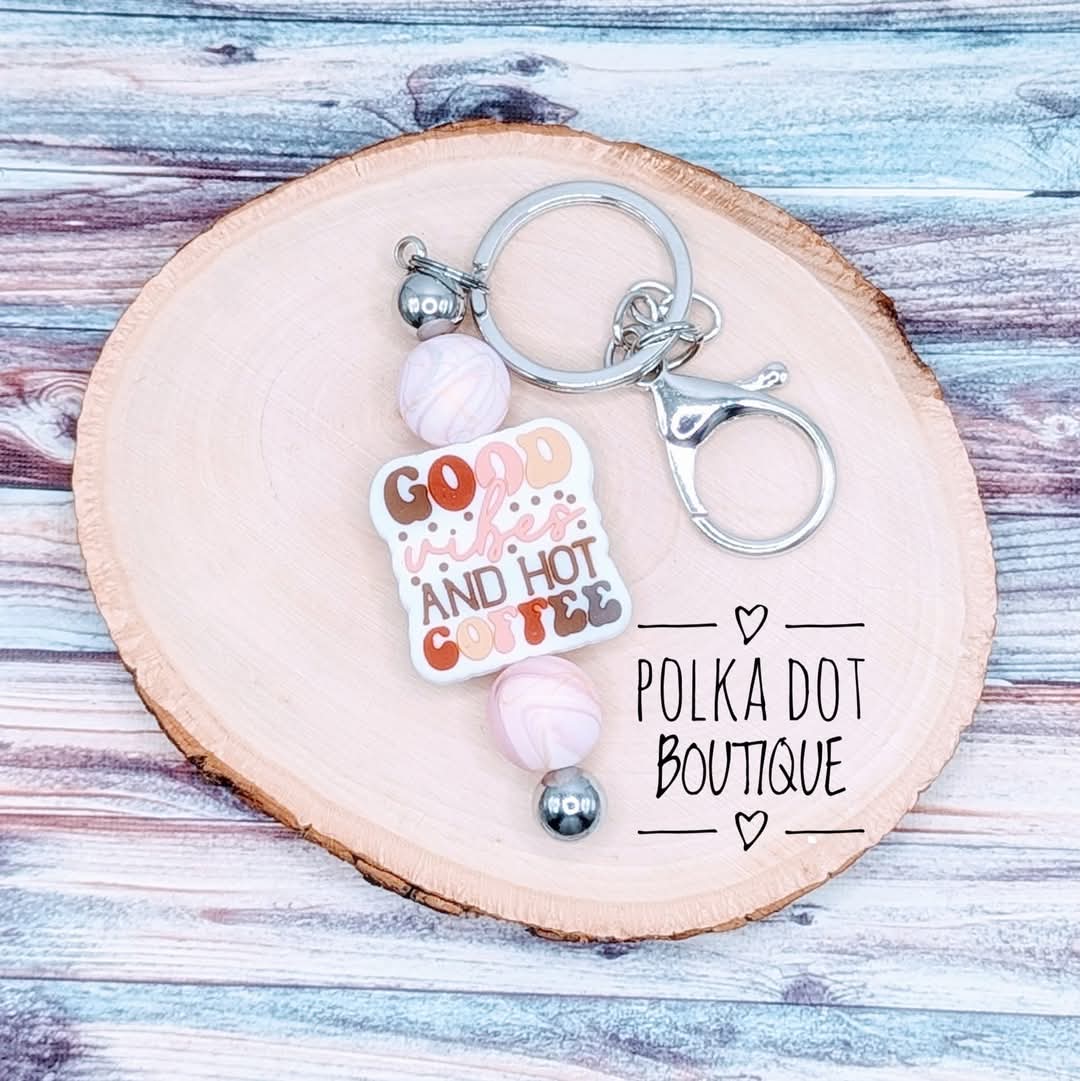 Good Coffee Vibes Silicone Keychain
