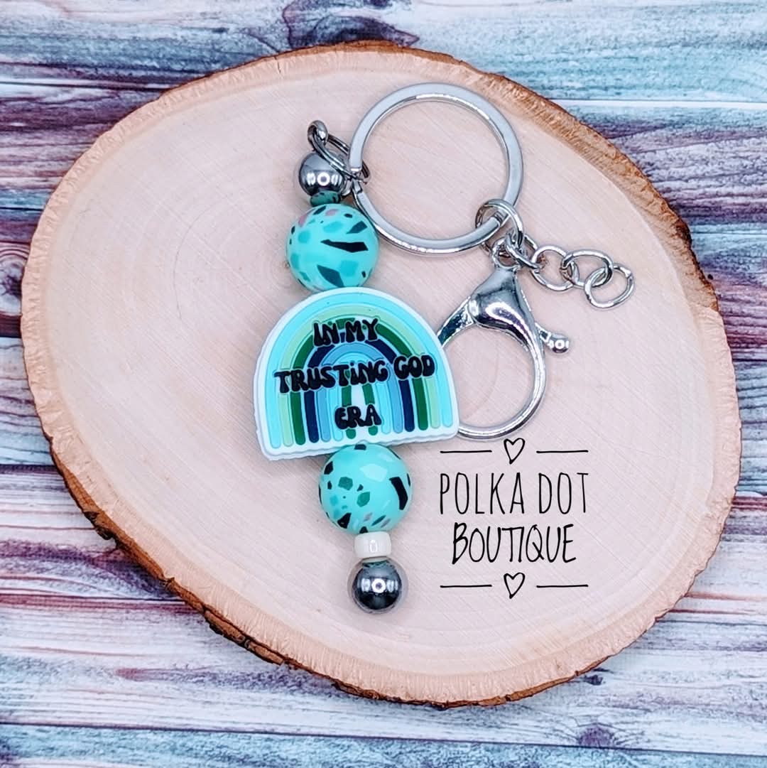 In my trusting God Era Silicone Keychain