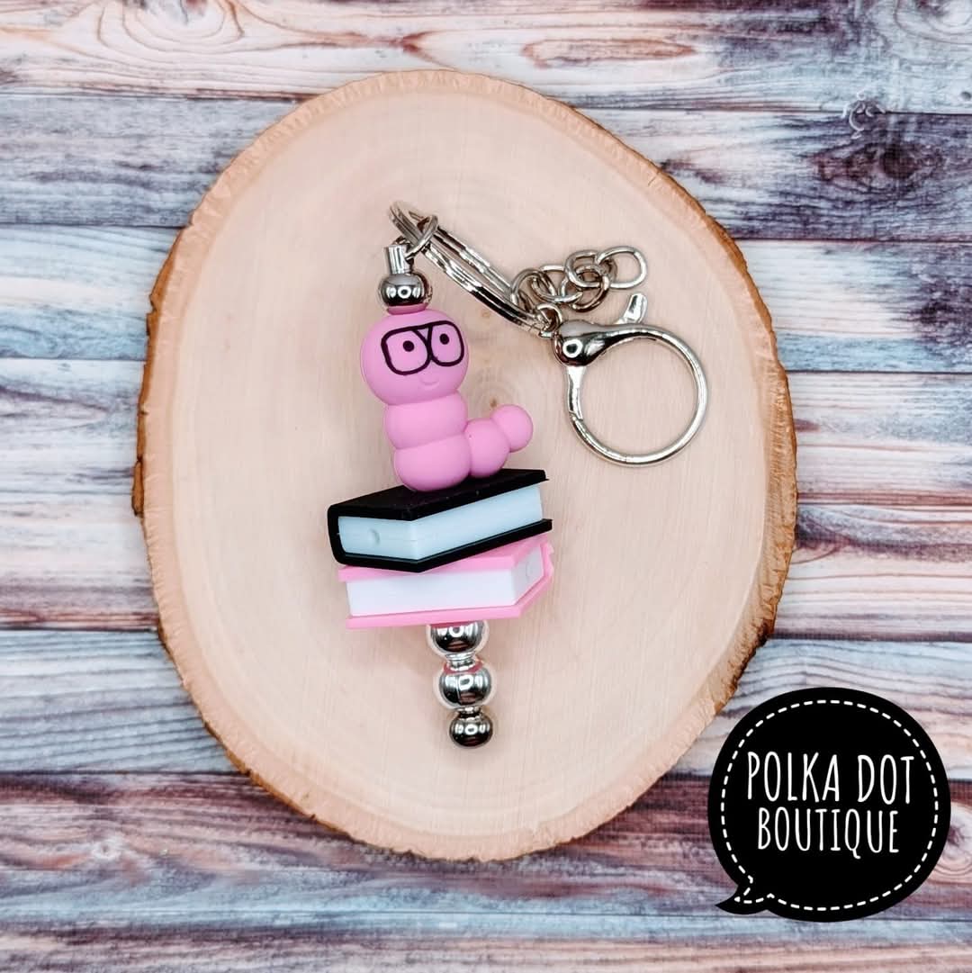 Bookworm Silicone Keychain