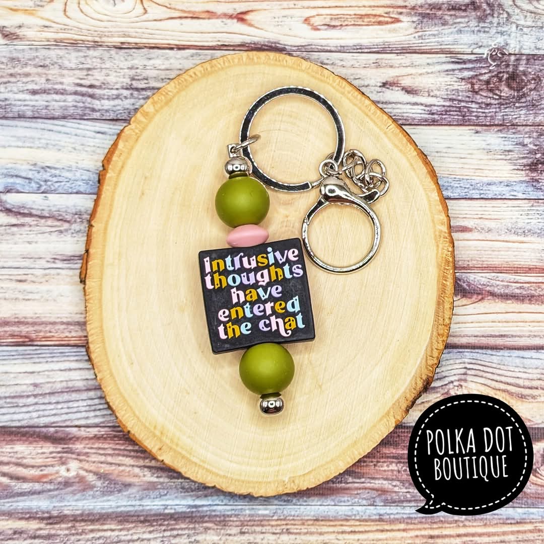 Intrusive thoughts Silicone Keychain