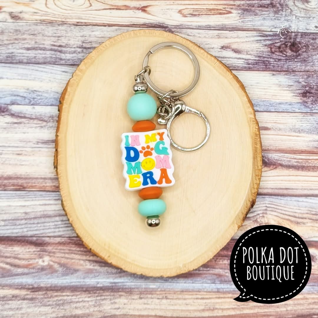 In my Dog Mom Era Silicone Keychain
