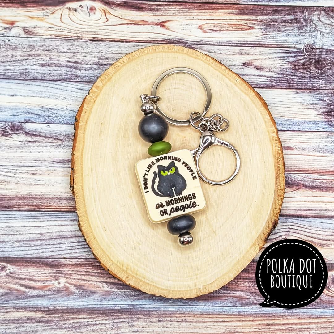 I don't like morning people Silicone Keychain