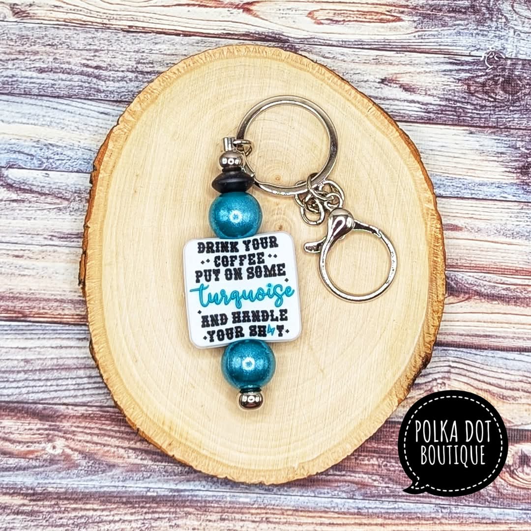 Turquoise Silicone Keychain