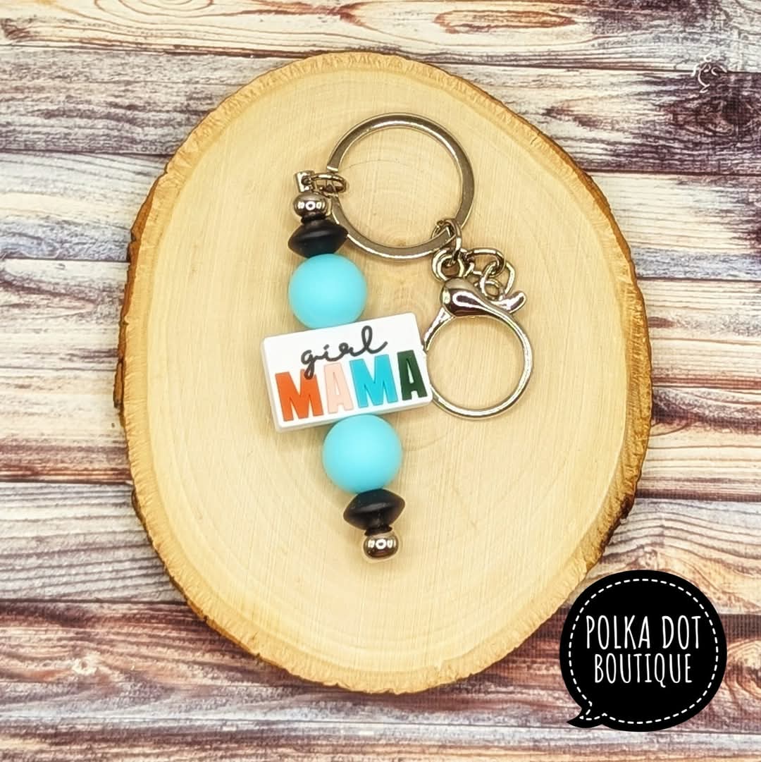 Girl Mama Silicone Keychain