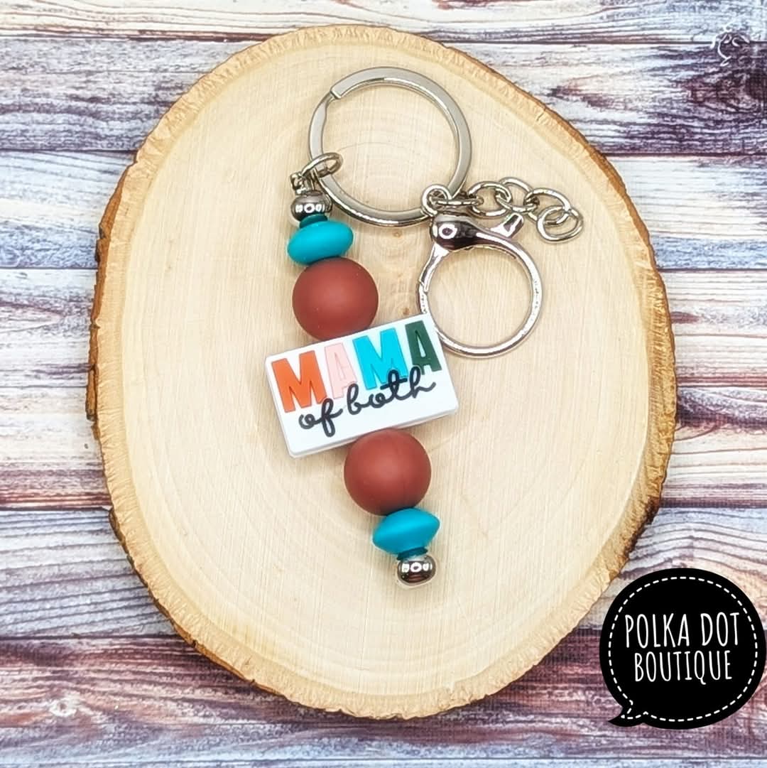 Mama of both Silicone Keychain