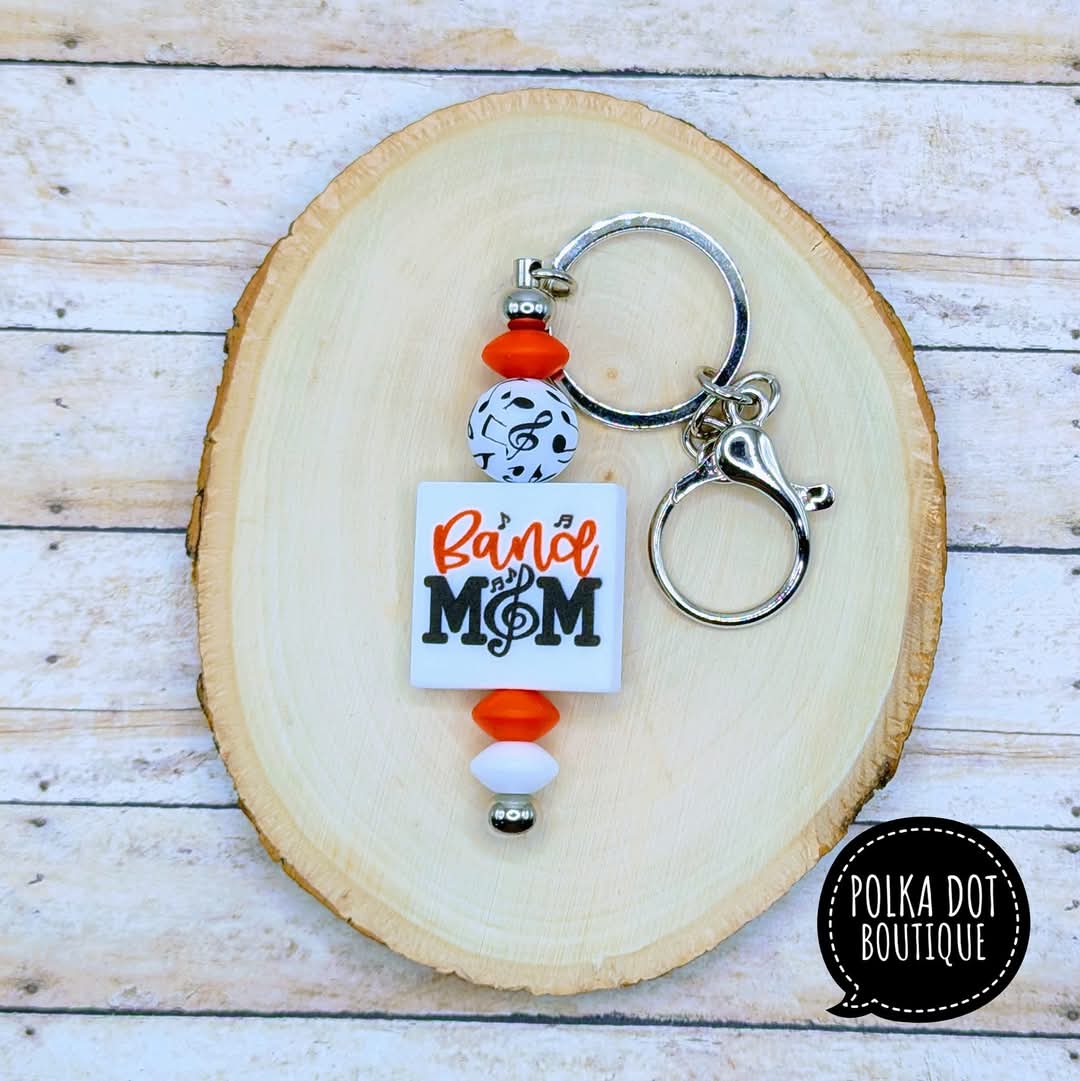 Band Mom Silicone Keychain