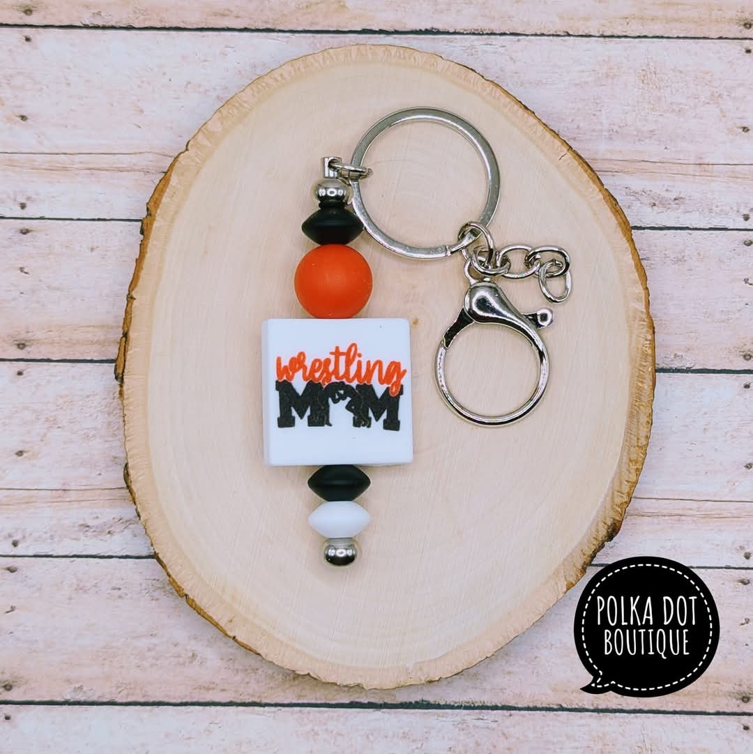 Wrestling Mom Silicone Keychain