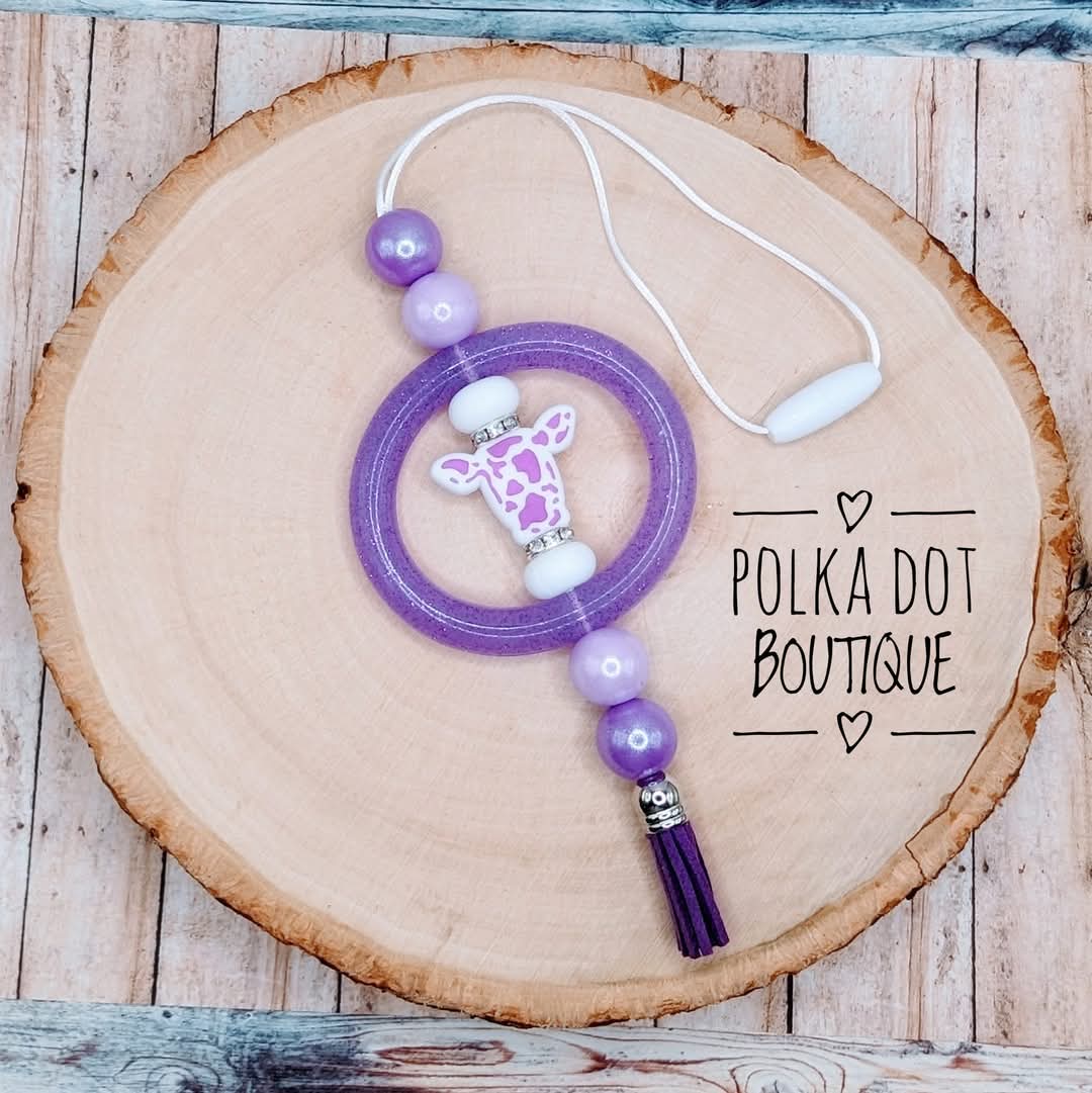 Purple Cow Car Charm