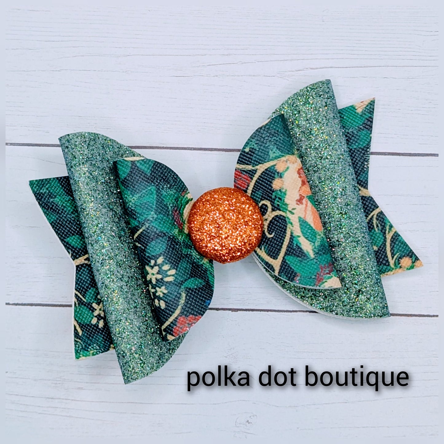 Encanto Glitter Faux Leather Bow