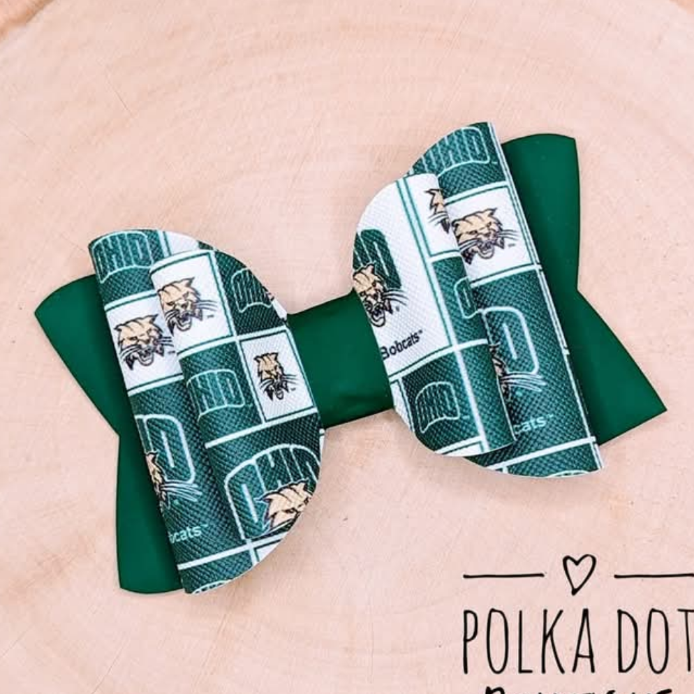 Ohio University Glitter Faux Leather Bow