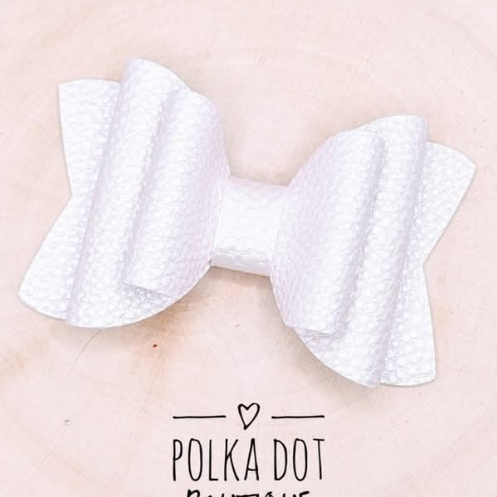 Soft Iridescent Faux Leather Bow