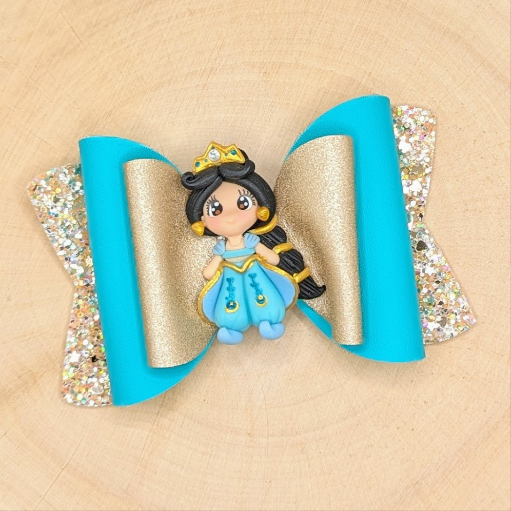 Jasmine Princess Clay Faux Leather Bow