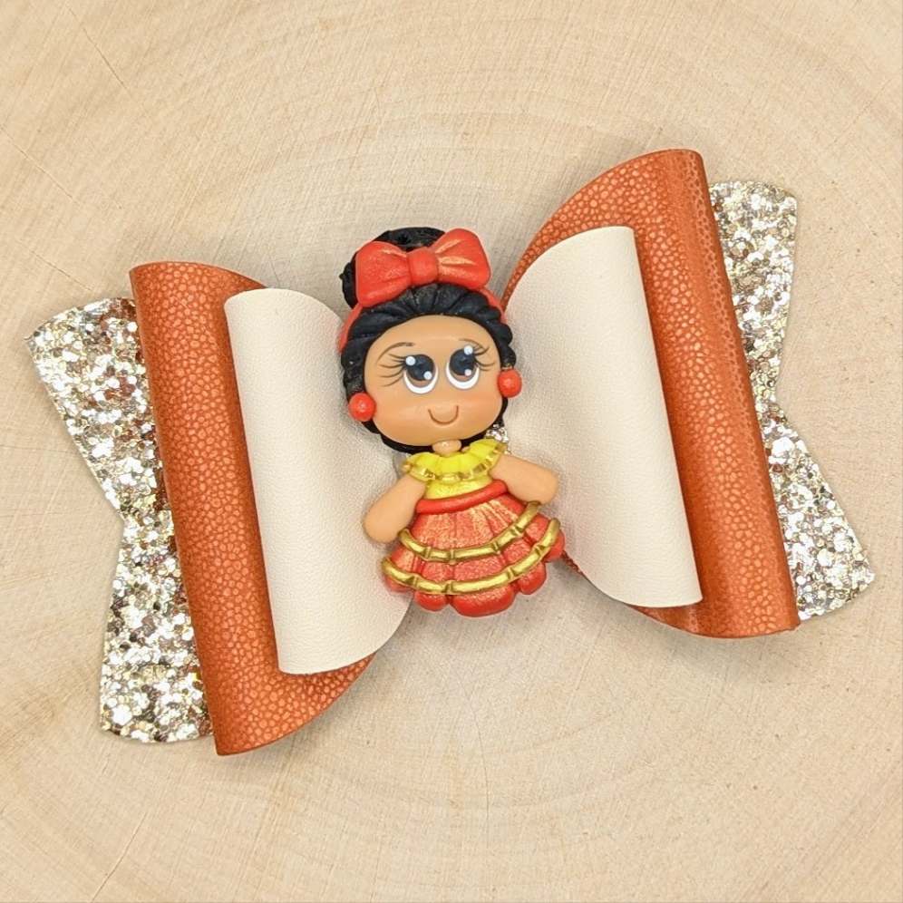 Dolores Clay Faux Leather Bow