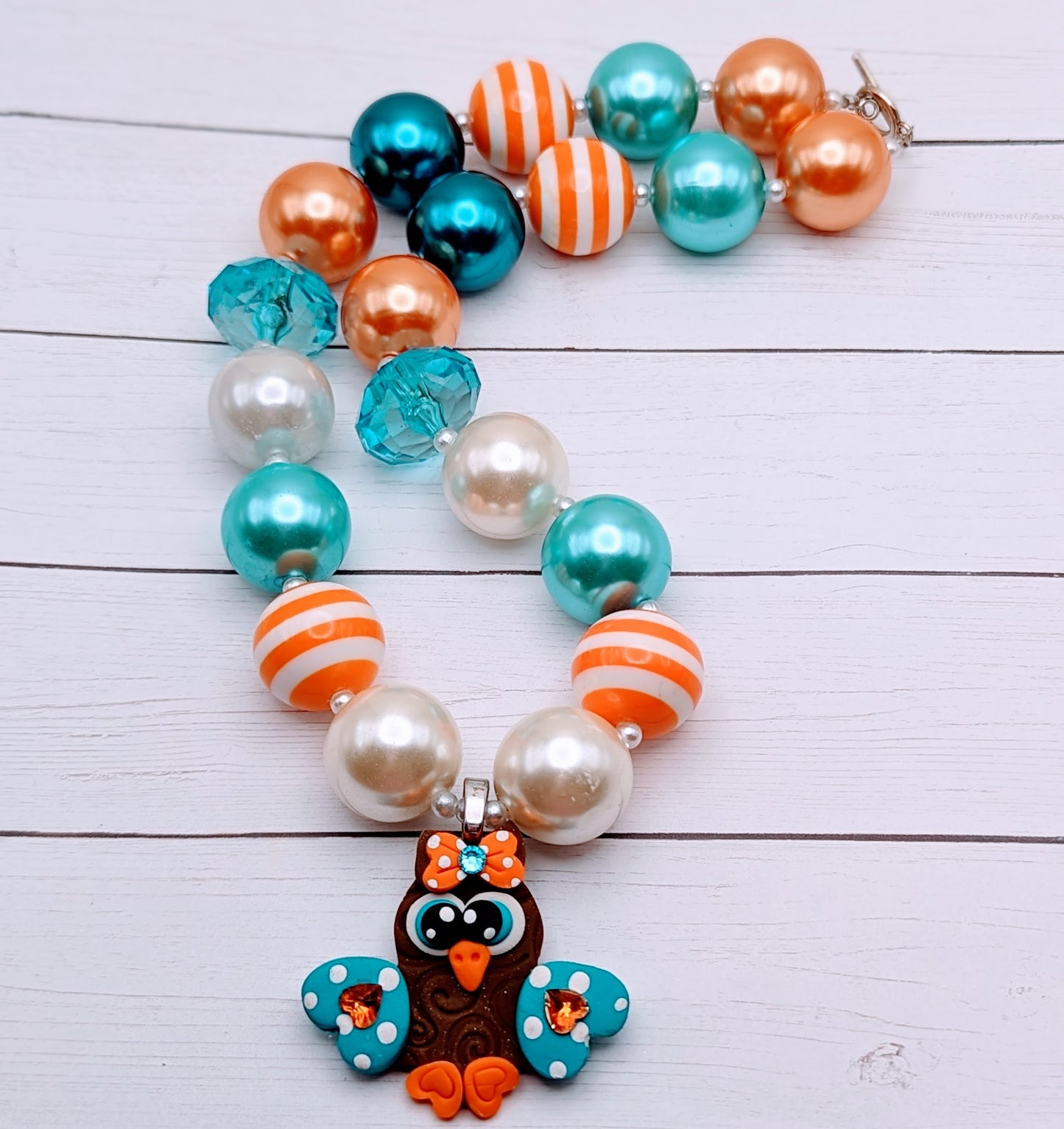 Owl Clay Chunky Necklace