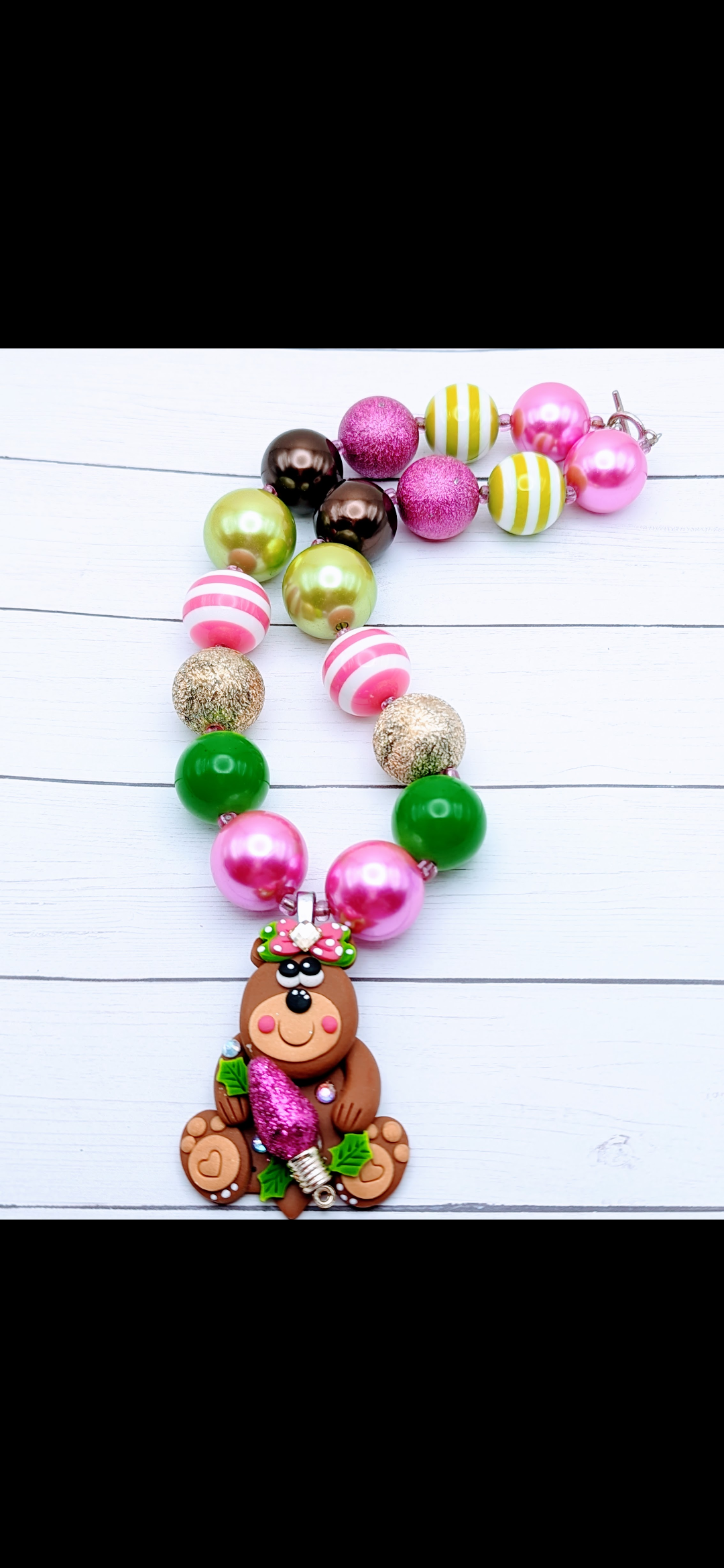 Christmas Bear Chunky Necklace