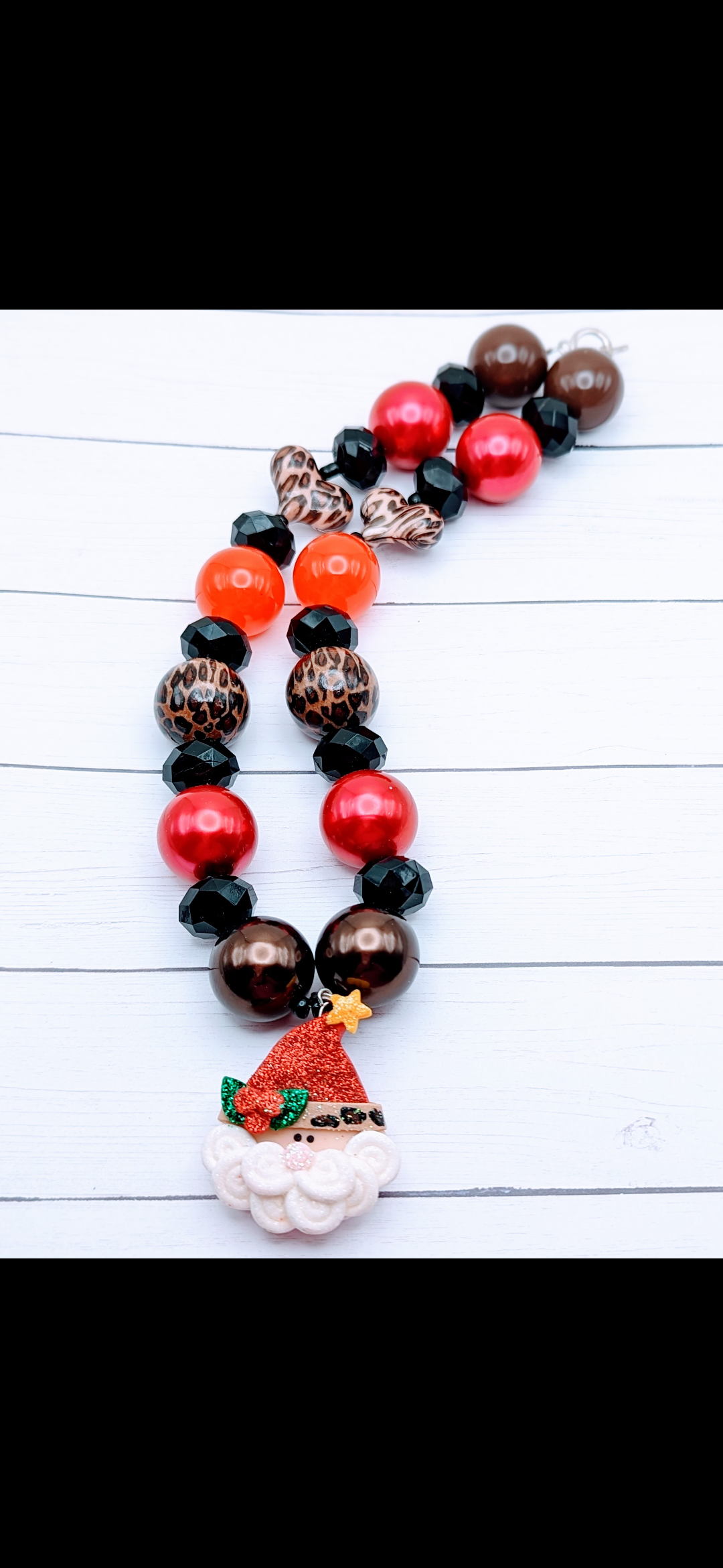 Santa Red Hat Chunky Necklace