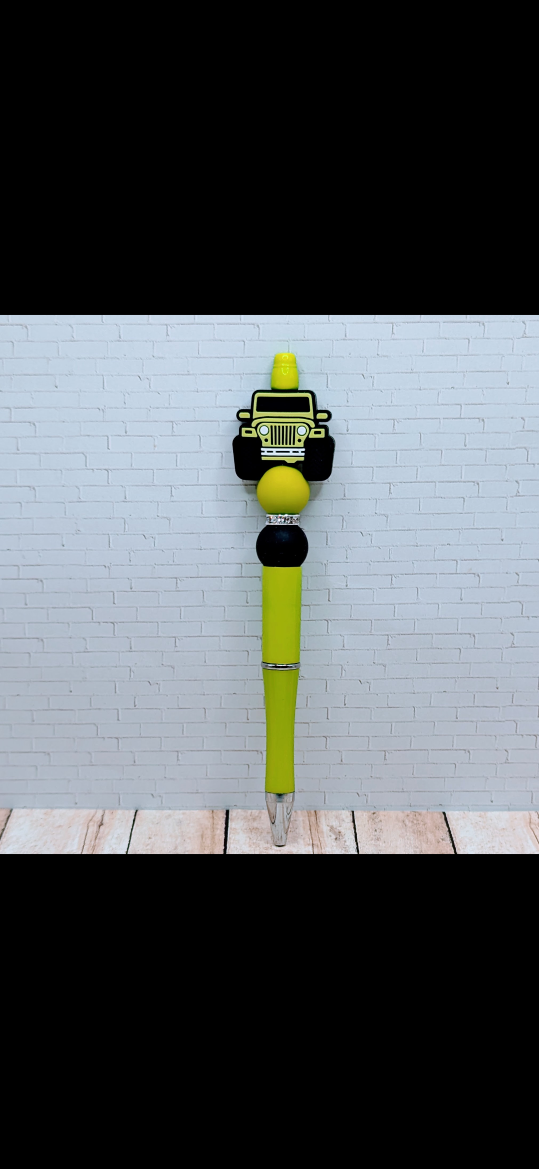 Jeep : Lime Green Silicone Beaded Pen