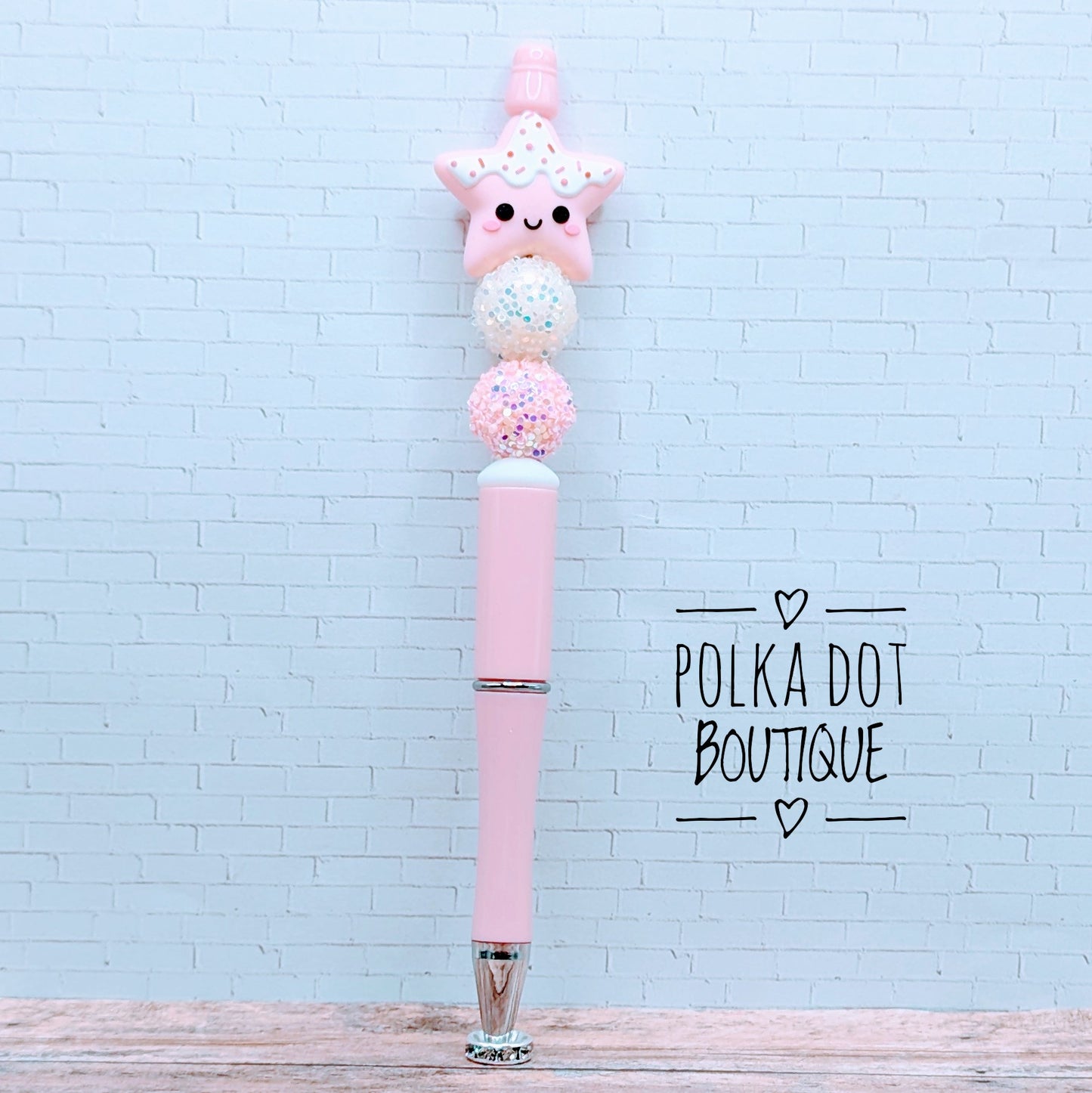 Sugar Cookie Star Silicone Beaded Pen