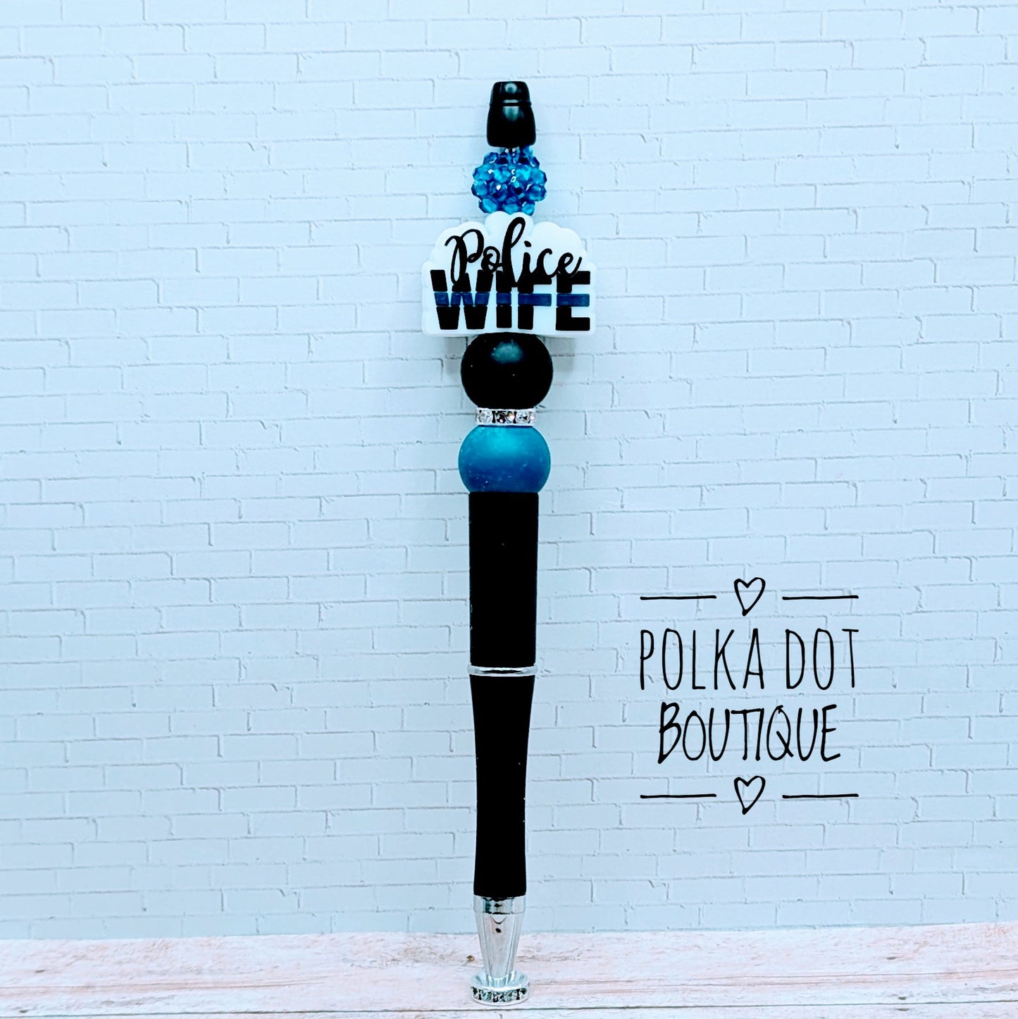 Police Wife Silicone Beaded Pen