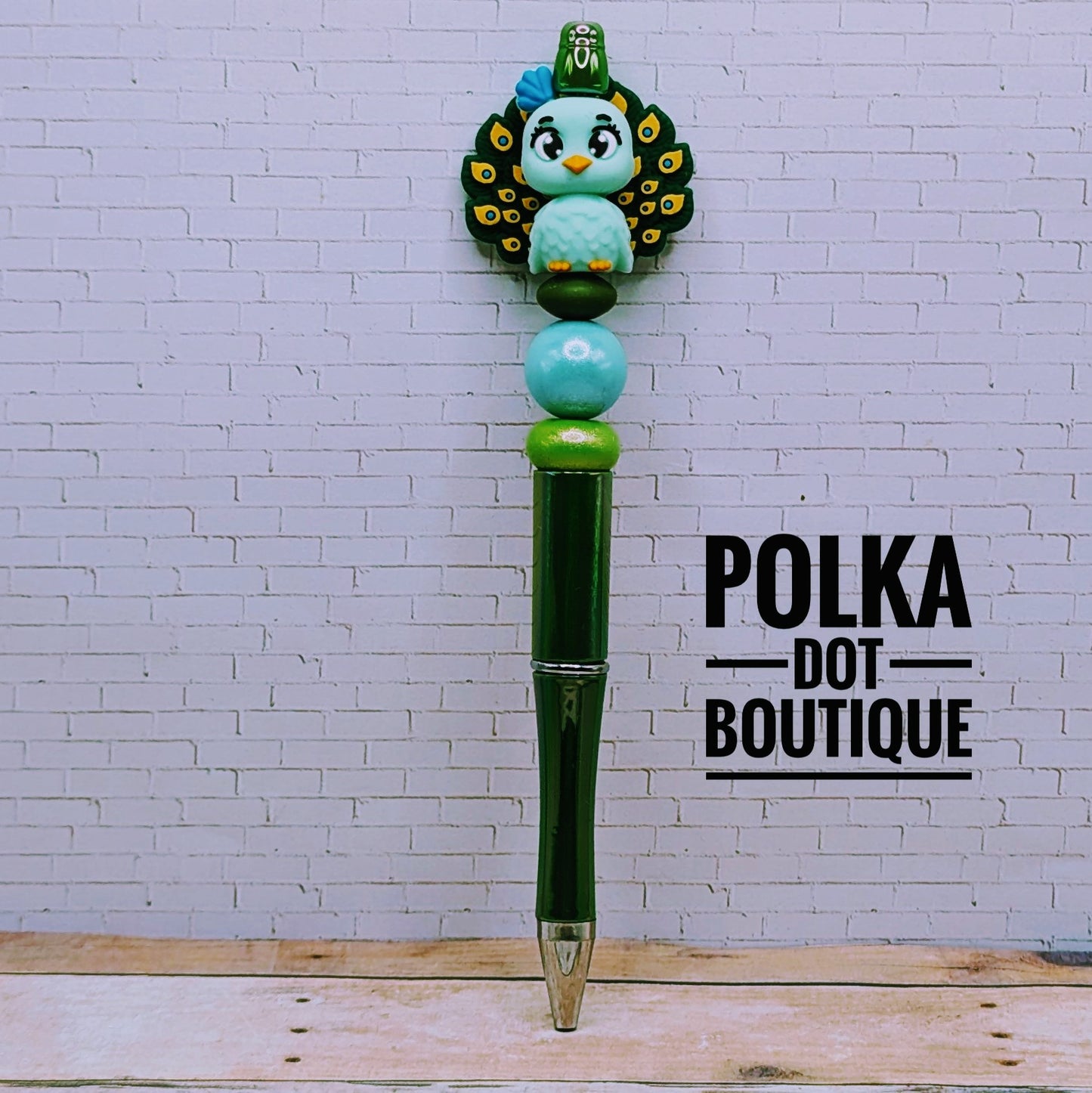 Peacock Teal Silicone Beaded Pen