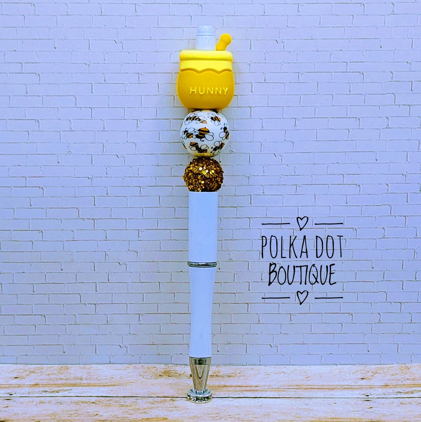 Bee Honey Pot Silicone Beaded Pen