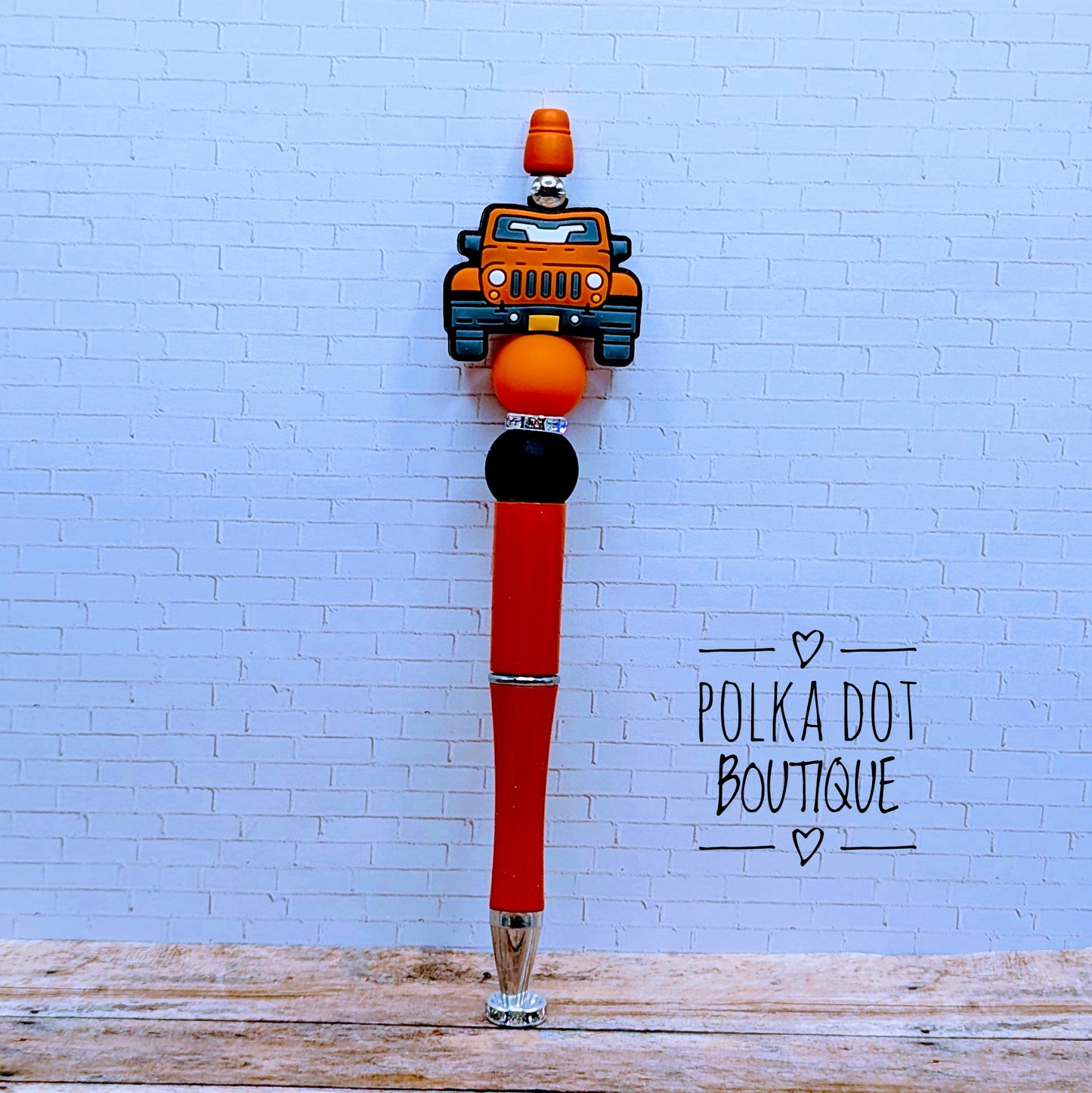 Jeep : Orange Silicone Beaded Pen