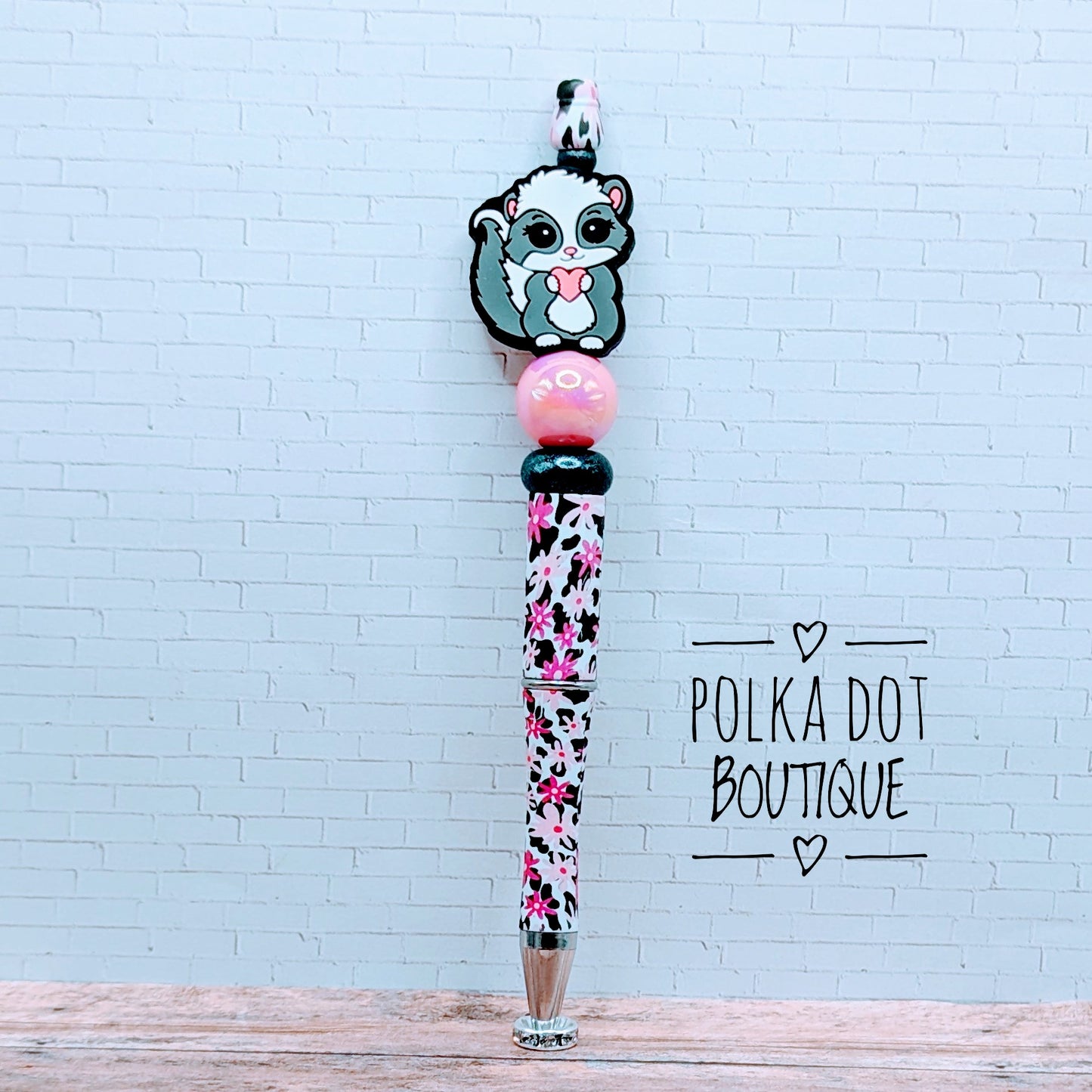 Skunk Silicone Beaded Pen