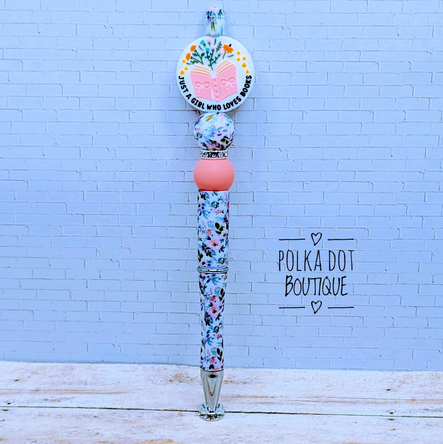 Just a Girl who loves books Silicone Beaded Pen