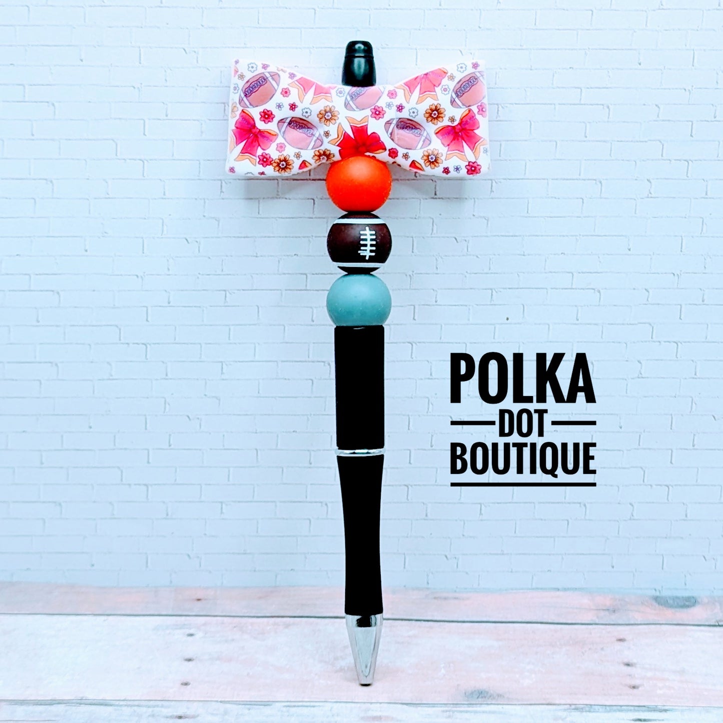 Bow : Football Beaded Pen