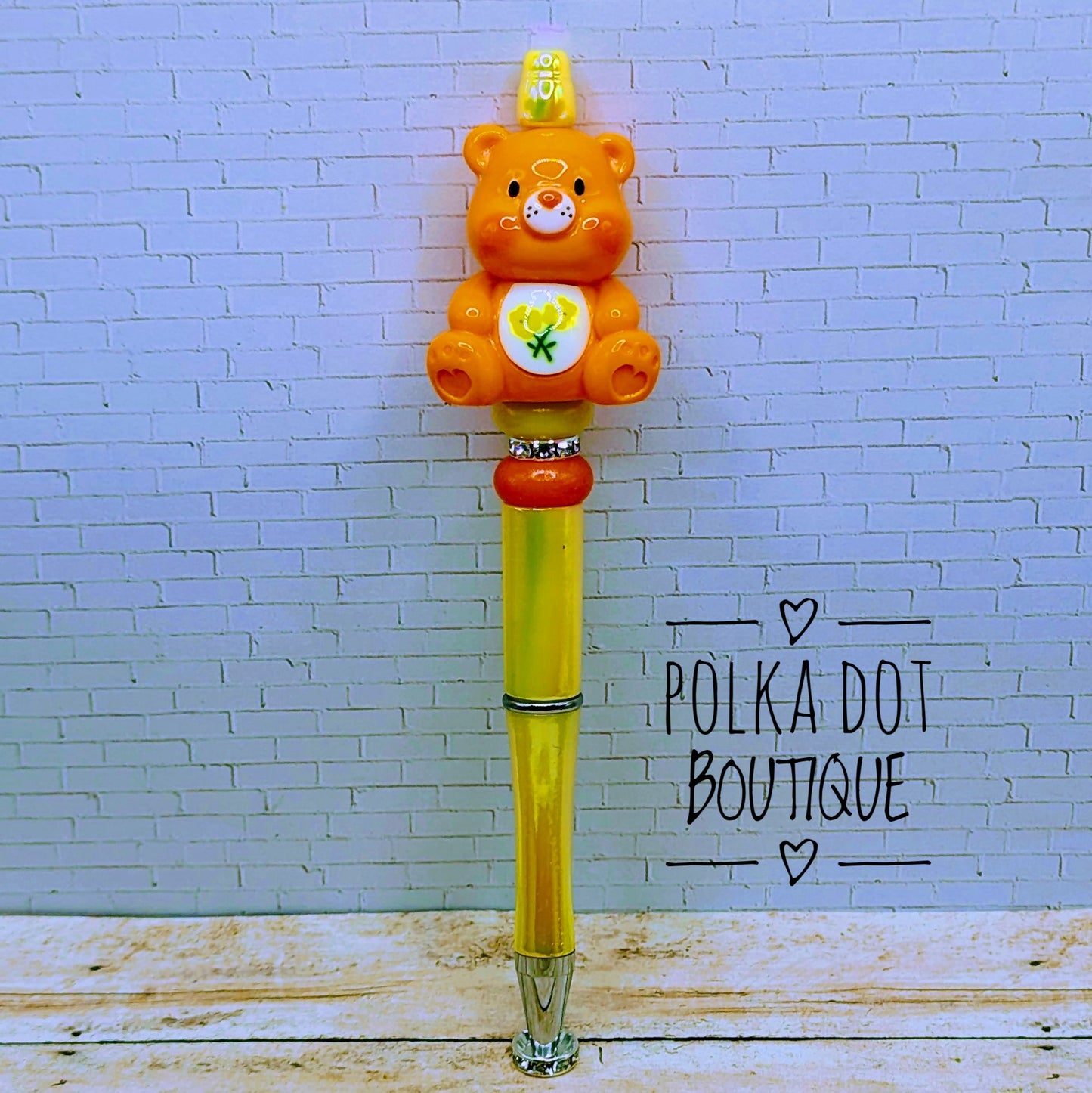 Care Bear : Orange Beaded Pen