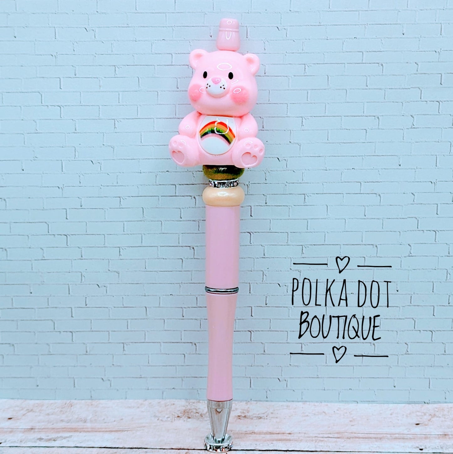 Care Bear : Light Pink Beaded Pen