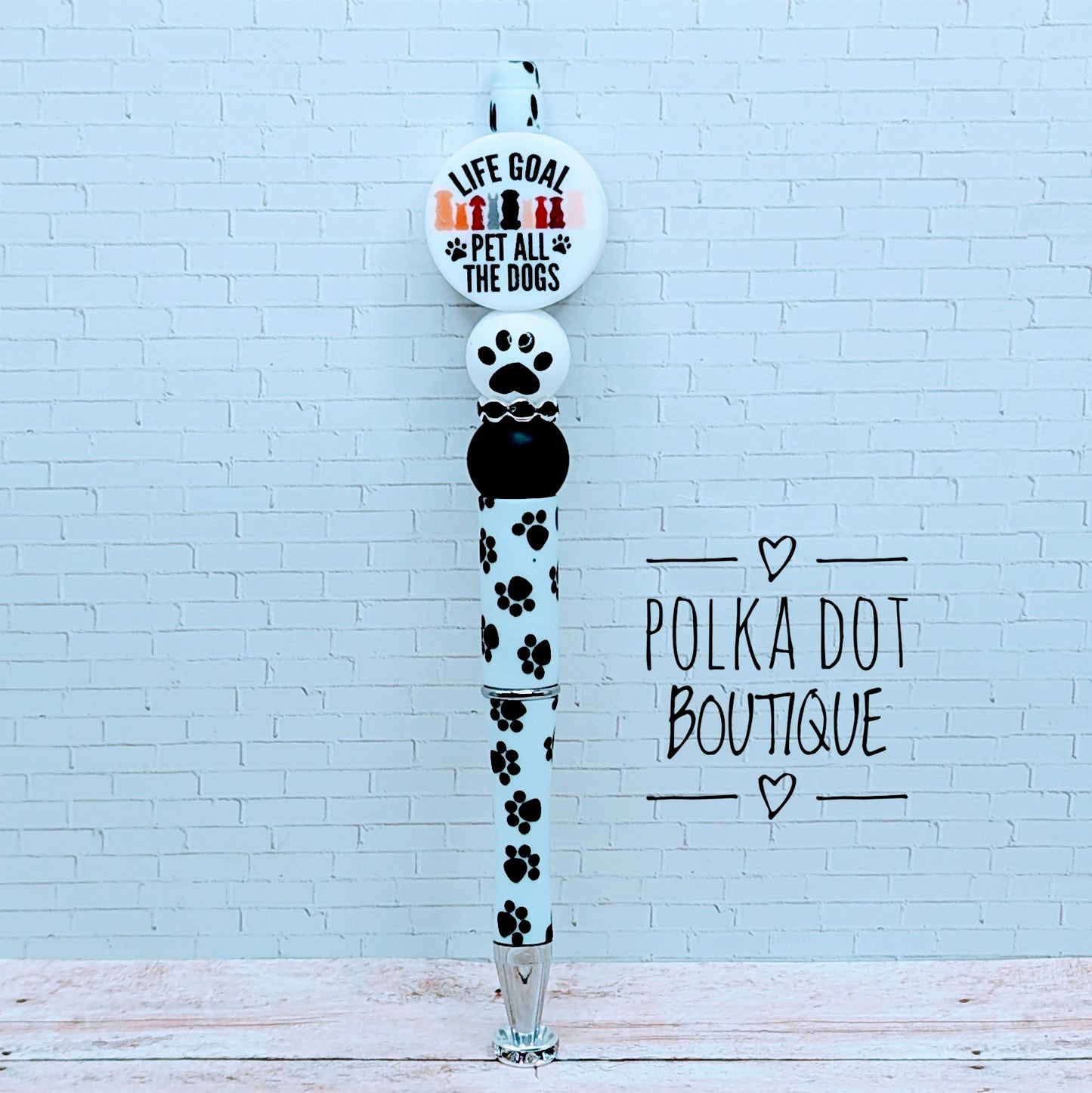 Dog : Life goal pet all the dogs Silicone Beaded Pen