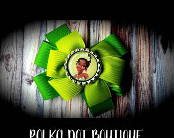 Tiana Princess Pinwheel Bow