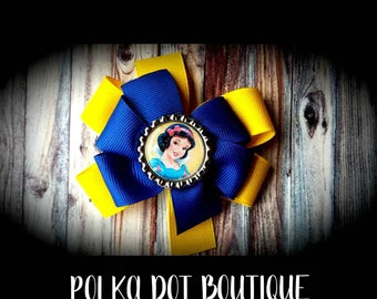 Snow White Princess Pinwheel Bow