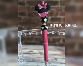 Minnie Silicone Beaded Pen