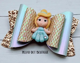 Cinderella Princess Clay Faux Leather Bow