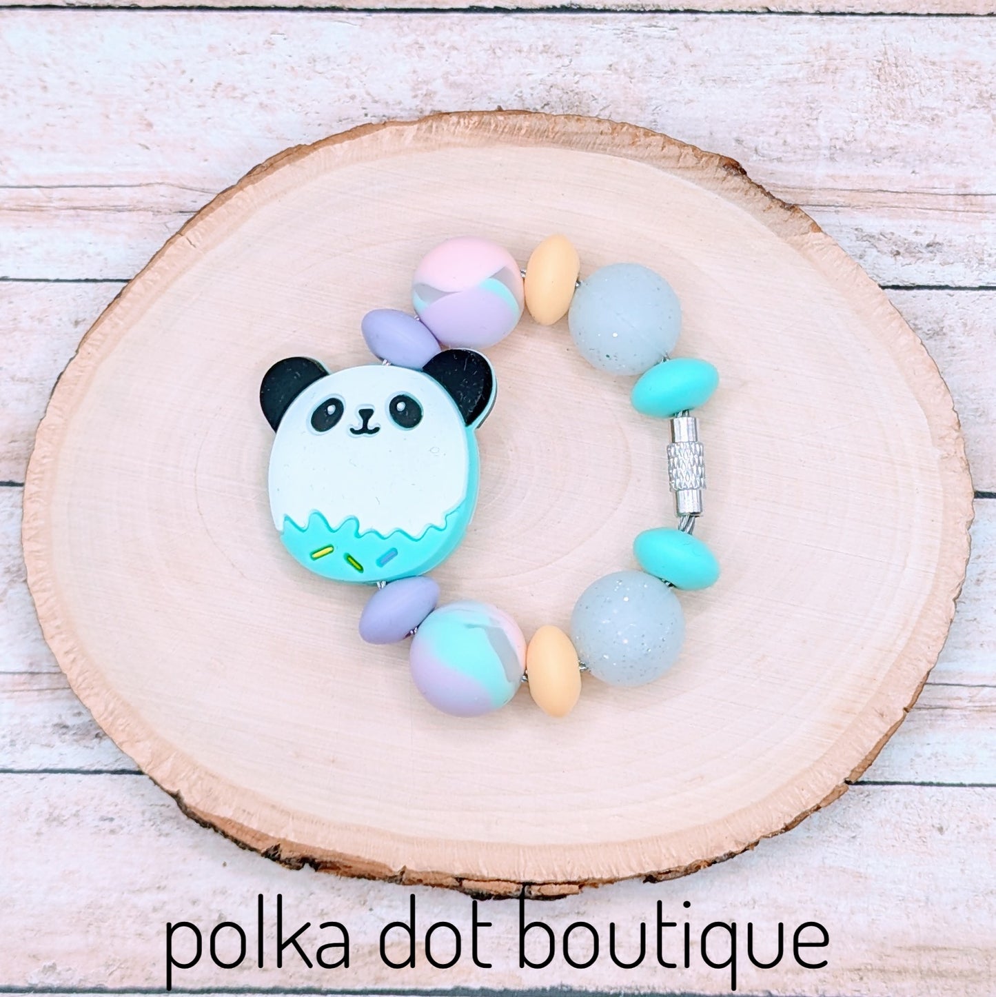 Panda Teal Cup Charm