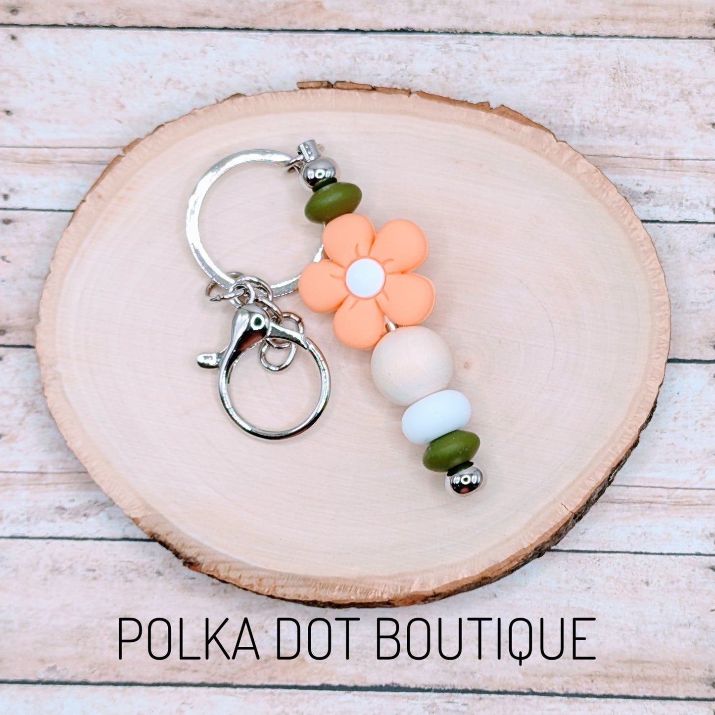 Peach Flower Silicone Keychain