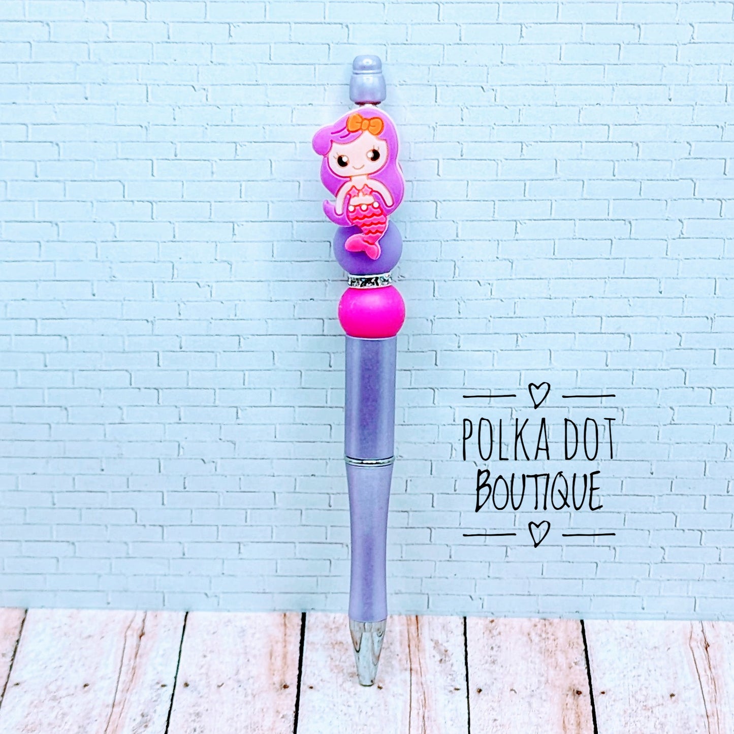 Mermaid : Purple Hair Silicone Beaded Pen