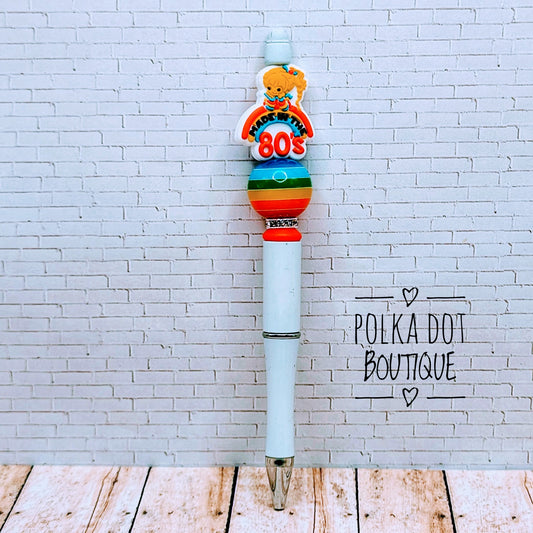 Rainbow Brite Silicone Beaded Pen