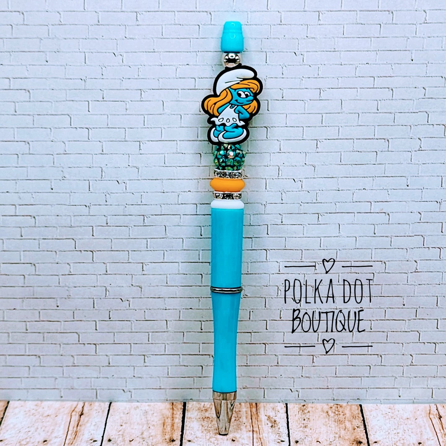 Smurfette Silicone Beaded Pen