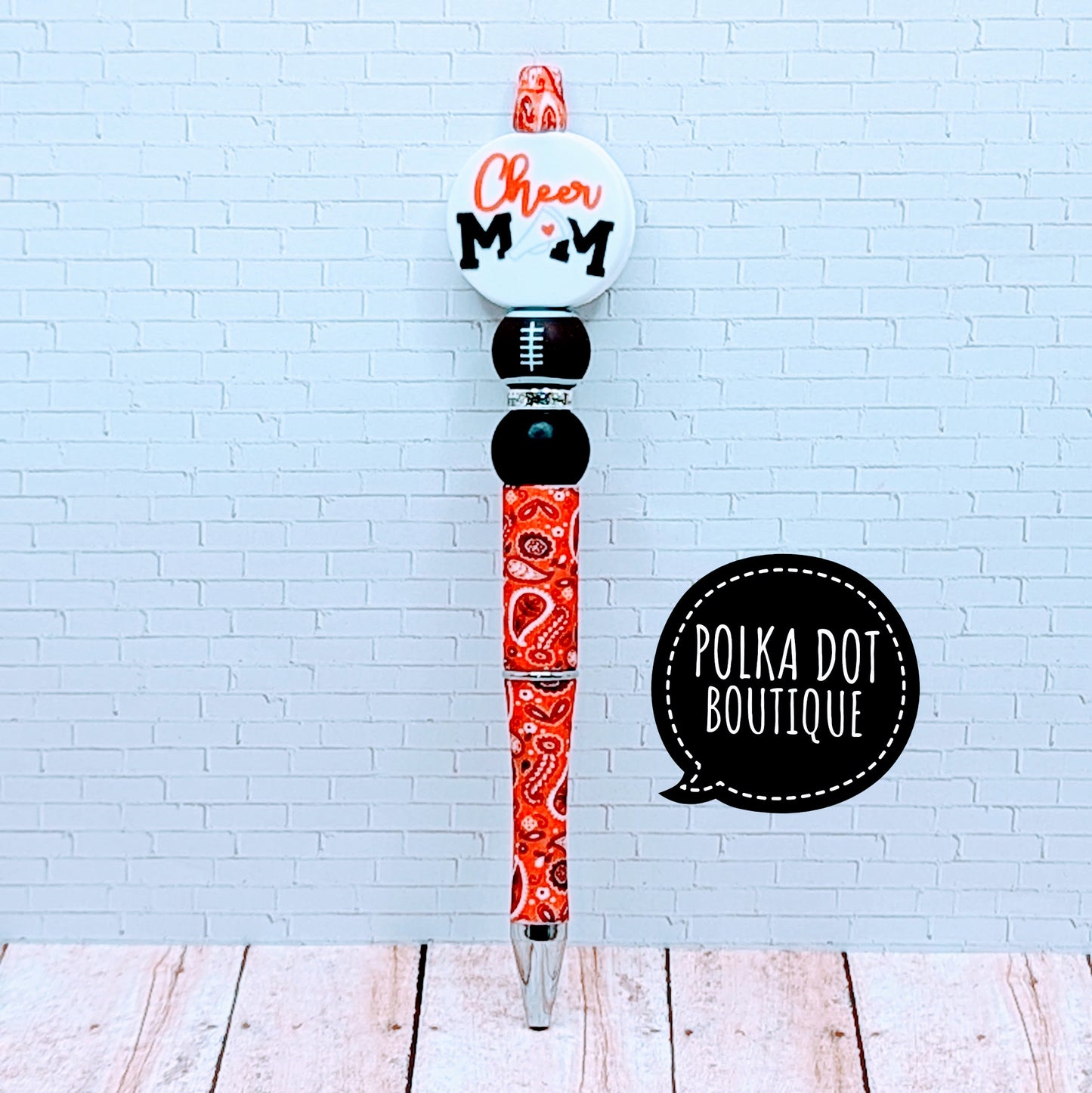Mom : Cheer Mom Silicone Beaded Pen