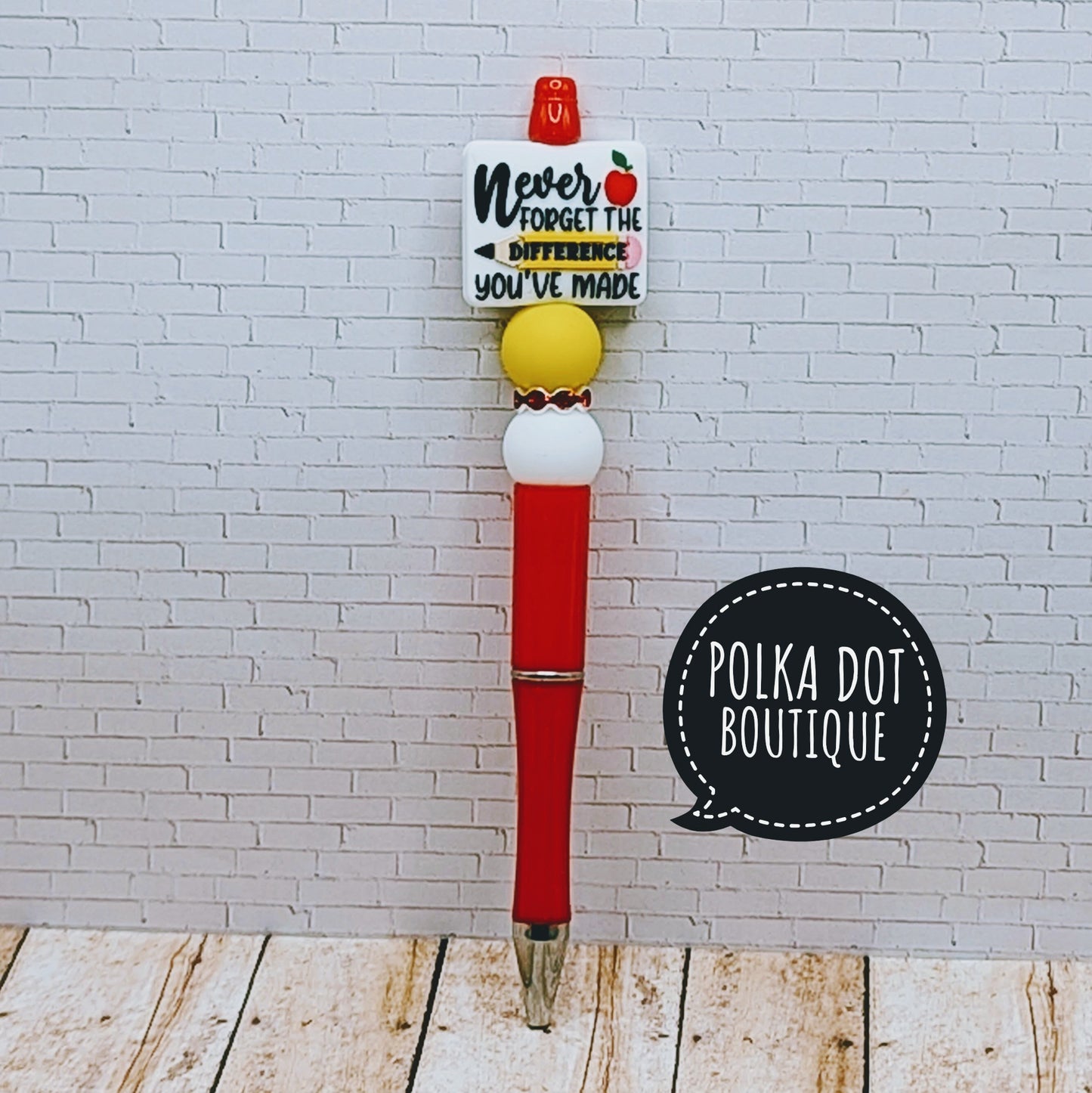 Teacher Silicone Beaded Pen