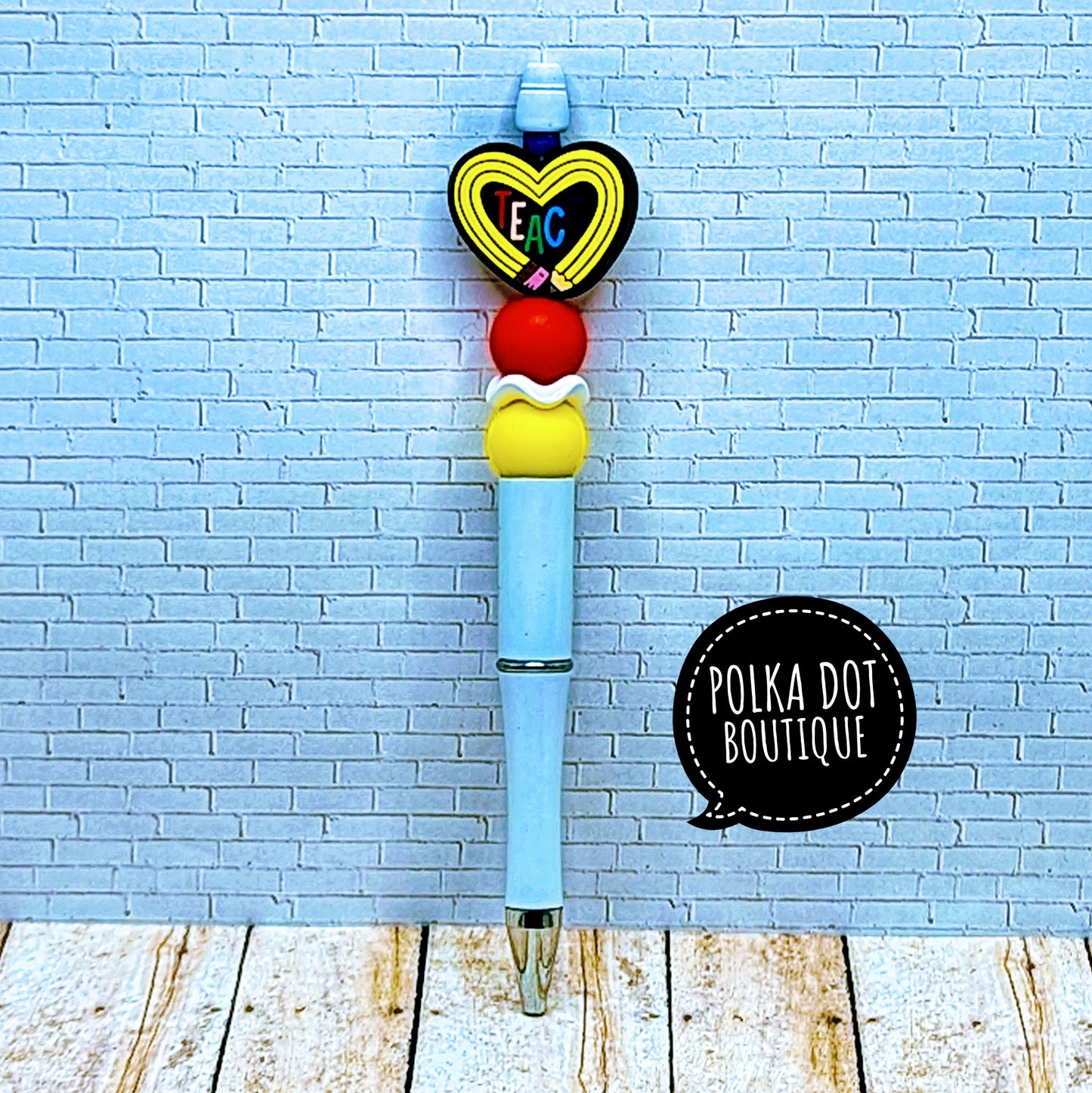 Teacher : Teach Silicone Beaded Pen